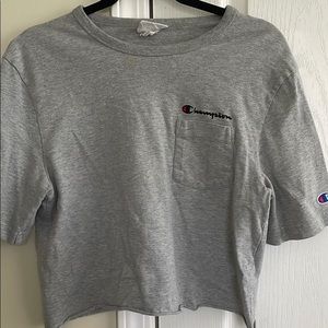 Cropped gray champion t shirt